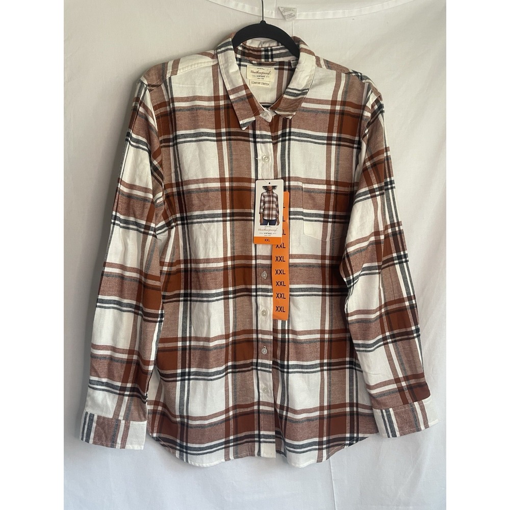 Weatherproof Vintage Mens XXL Plaid Comfort Stretch Long Sleeve Button Down - Picture 2 of 11